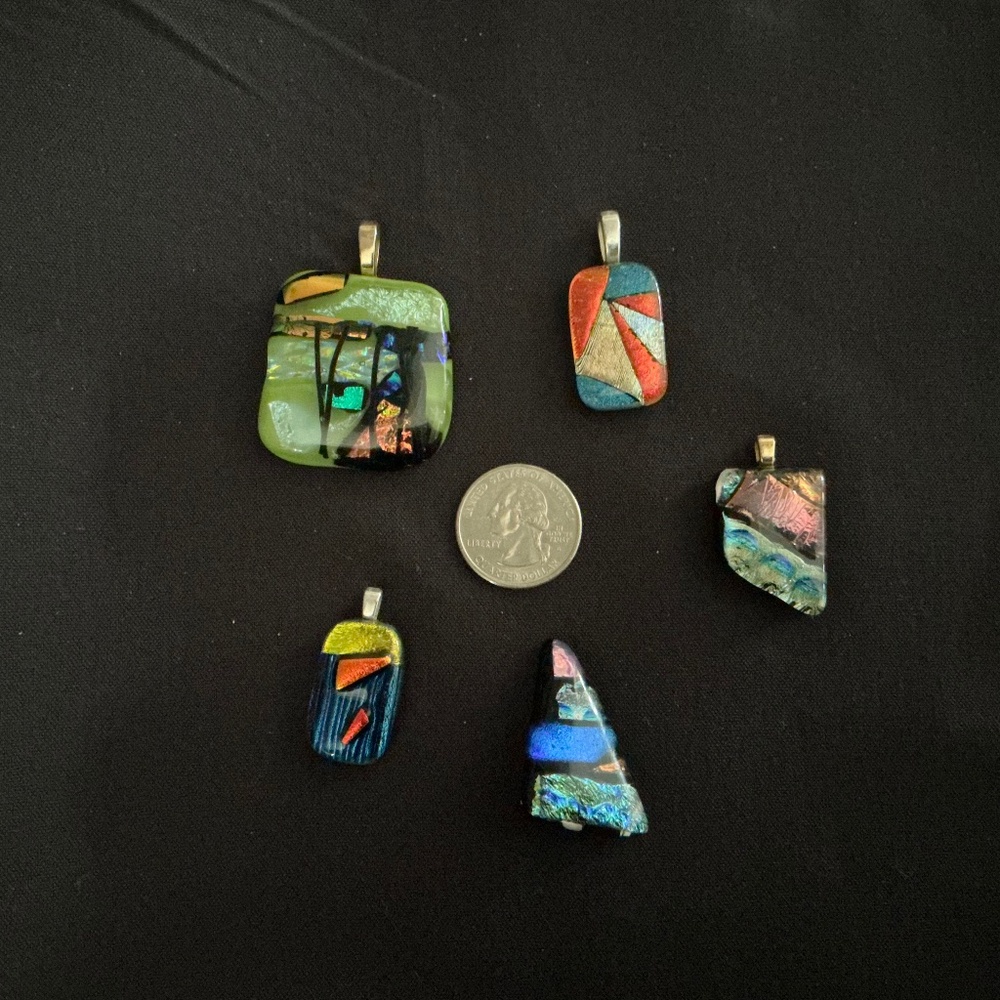 Glass fired pendants (5)